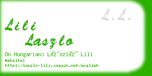 lili laszlo business card